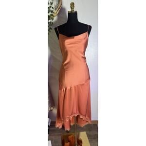 Orange Slip Dress y2k Cottagecore fairy High Low